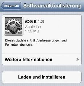 öfter Apple - Sicherheitsupdate 6.1.3 - iOS